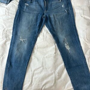 Women's Blue Distressed Jeans